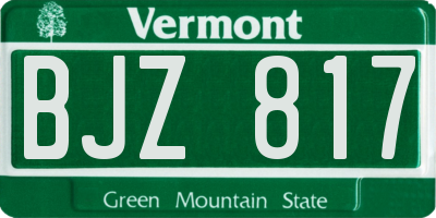 VT license plate BJZ817