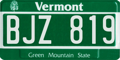 VT license plate BJZ819