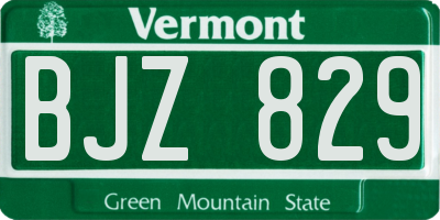 VT license plate BJZ829