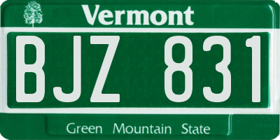 VT license plate BJZ831