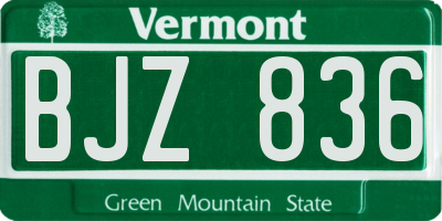 VT license plate BJZ836
