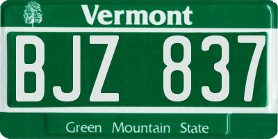 VT license plate BJZ837