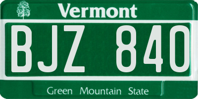 VT license plate BJZ840