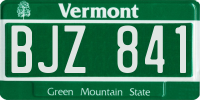 VT license plate BJZ841