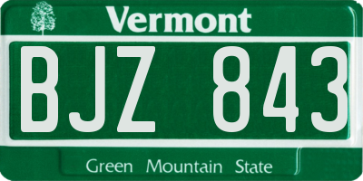 VT license plate BJZ843