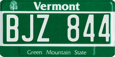 VT license plate BJZ844