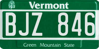 VT license plate BJZ846