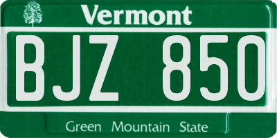 VT license plate BJZ850