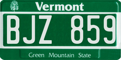 VT license plate BJZ859
