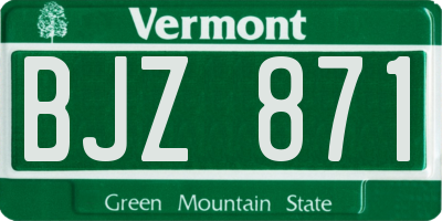 VT license plate BJZ871