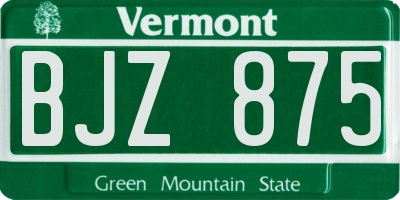 VT license plate BJZ875