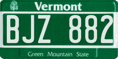 VT license plate BJZ882