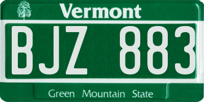 VT license plate BJZ883