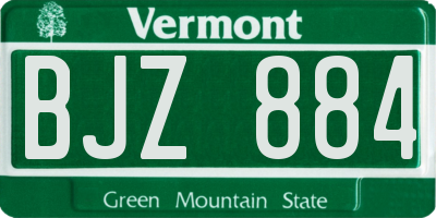 VT license plate BJZ884