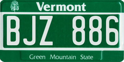 VT license plate BJZ886