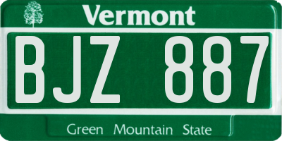 VT license plate BJZ887