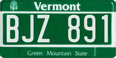 VT license plate BJZ891