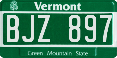 VT license plate BJZ897