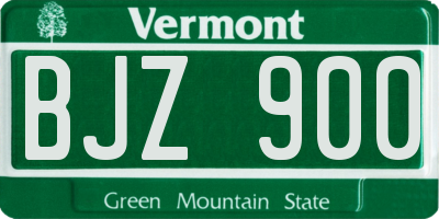 VT license plate BJZ900
