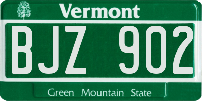 VT license plate BJZ902