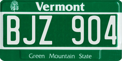 VT license plate BJZ904