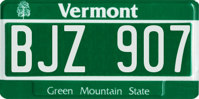 VT license plate BJZ907