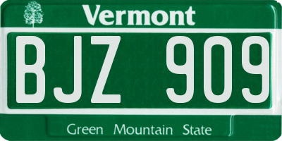 VT license plate BJZ909