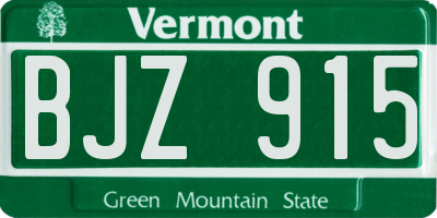 VT license plate BJZ915