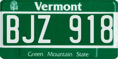 VT license plate BJZ918