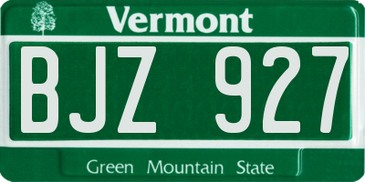 VT license plate BJZ927
