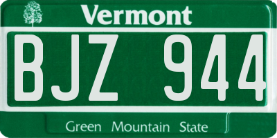 VT license plate BJZ944