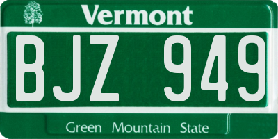 VT license plate BJZ949