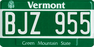 VT license plate BJZ955