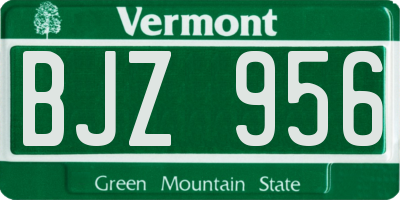 VT license plate BJZ956
