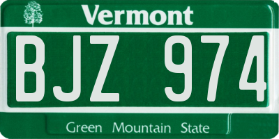 VT license plate BJZ974