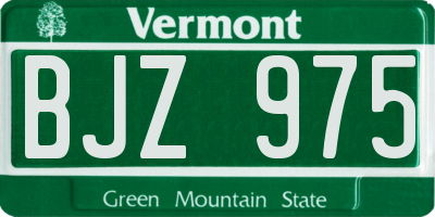 VT license plate BJZ975