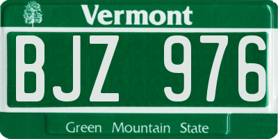 VT license plate BJZ976