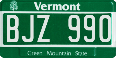 VT license plate BJZ990