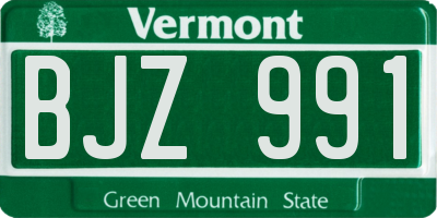 VT license plate BJZ991