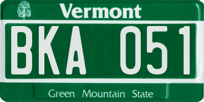VT license plate BKA051