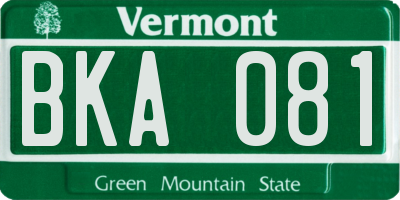 VT license plate BKA081