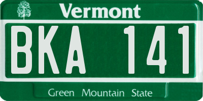 VT license plate BKA141