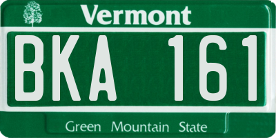 VT license plate BKA161