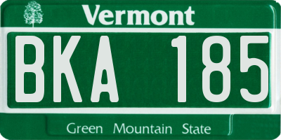 VT license plate BKA185