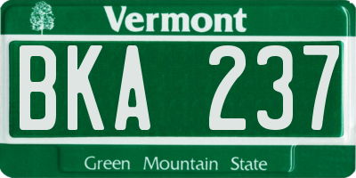 VT license plate BKA237