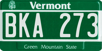 VT license plate BKA273