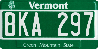 VT license plate BKA297