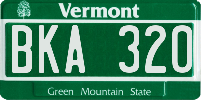VT license plate BKA320