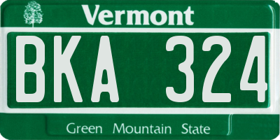 VT license plate BKA324