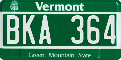 VT license plate BKA364